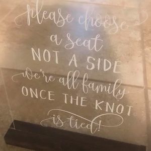 Acrylic wedding sign